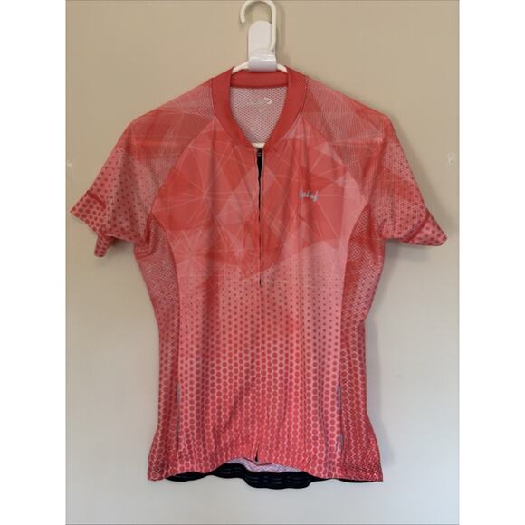 Baleaf Coral Salmon Full Zip Cycling Jersey Activewear Top Shirt Womens Medium - Picture 1 of 12